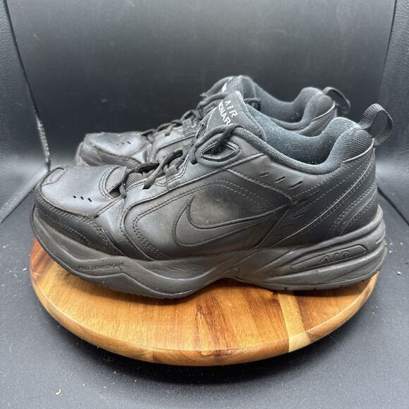Nike Air Monarch IV Mens Size 10 Shoes Triple Black Athletic Dad Sneakers - Picture 1 of 8